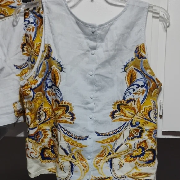 SALE! Joie Floral Print Linen Top & Matching Belted Shorts Set XL (XX-53) - Picture 4 of 10